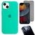 Kit 3em1 Compatível Com iPhone 14 - Capa Case + Película 3D Anti-Espião + Película De Câmera Verde-menta