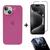 Kit 3em1 Linha Premium Para iPhone 15 - Capa Case + Película 3D Tela + Película De Proteção Câmera Rosa-romã
