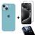 Kit 3em1 Linha Premium Para iPhone 15 - Capa Case + Película 3D Tela + Película De Proteção Câmera Azul-tiffany