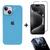 Kit 3em1 Linha Premium Para iPhone 15 - Capa Case + Película 3D Tela + Película De Proteção Câmera Azul-piscina