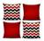 Kit 4 Almofada Cheia Sofá Decorativa Casa C/ Refil Coloridas Vermelho Chevron