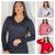 Kit 4 Blusas de frio Feminina Gola V Manga Longa Segunda Pele Preto, Branco, Rosa vermelho