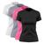 Kit 4 Blusas Feminina Dry Academia Camiseta Camisa Esporte Preto, Rosa pink