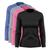 Kit 4 Blusas Feminina Dry Academia Camiseta Segunda Pele Manga Longa Proteção Solar UV Preto, Azul