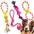 Kit 4 brinquedos para cachorro Mordedor puxador Bola Corda Rosa