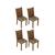 Kit 4 Cadeiras de Jantar 4290 Madesa Rustic/Bege Marrom Rustic/Bege Marrom