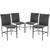 Kit 4 Cadeiras de Jantar Havaí em Fibra Sintética Trama Dupla Artesanal para Área Gourmet, Cozinha Cad4DuplaHavaCinz
