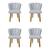 Kit 4 Cadeiras de Jantar Moderna Flor - Balaqui Decor Cinza