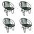Kit 4 Cadeiras Decorativa Julia em Corda Náutica e Base em Alumínio Preta/ Verde Musgo VERDE