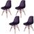 Kit 4 Cadeiras Design Charles Eames Eiffel Colmeia  Preta
