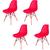 Kit 4 Cadeiras Design Charles Eames Eiffel Colmeia  Vermelha