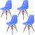 Kit 4 Cadeiras Design Charles Eames Eiffel Colmeia  Azul Bebe