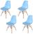 Kit 4 Cadeiras Eames Eifell 130PP Azul
