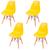 Kit 4 Cadeiras Eames Eifell 130PP Amarelo