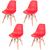 Kit 4 Cadeiras Eames Eifell 130PP Vermelha