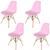 Kit 4 Cadeiras Eames Eifell 130PP Rosa