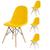 Kit 4 Cadeiras Eames Eiffel Estofada Botonê 130C Amarelo
