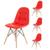 Kit 4 Cadeiras Eames Eiffel Estofada Botonê 130C Vermelho