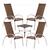 Kit 4 Cadeiras em Alumínio Varanda Piscina Externa e Mesa de Centro Garden em Alumínio Trama Argila
