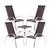 Kit 4 Cadeiras em Alumínio Varanda Piscina Externa e Mesa de Centro Garden em Alumínio Trama Tabaco
