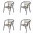Kit 4 Cadeiras em Corda Náutica Rami e Alumínio Preto Florence para Área Externa  BEGE