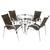 Kit 4 Cadeiras Emily e Mesa Ascoli Adaptada em Alumínio Para Área, Piscina Trama Original Pedra Ferro