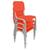 Kit 4 cadeiras escolar infantil  lg flex empilhavel t2 Vermelho