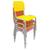 Kit 4 cadeiras escolar infantil  lg flex empilhavel t2 Colorido
