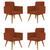 KIT 4 Cadeiras Escritório Poltrona Decorativa  Terracota