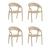 Kit 4 Cadeiras Glass Plus em Polipropileno-Capuccino Marrom