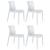 Kit 4 cadeiras Gruvyer acabamento fosco Branco