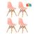 Kit 4 cadeiras infantil Eames Eiffel Junior cadeirinha kids Rosa coral