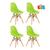 Kit 4 cadeiras infantil Eames Eiffel Junior cadeirinha kids Verde limão