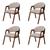 Kit 4 Cadeiras Liz para Sala de Jantar Pés Madeira material sintético Preto e Boucle Bege BEGE