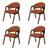 Kit 4 Cadeiras Liz para Sala de Jantar Pés Madeira material sintético Preto e Boucle Terracota  MARROM