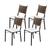 Kit 4 Cadeiras Para Cozinha Preta Ratan Cappuccino Assento Estofado Laca branca
