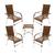Kit 4 Cadeiras Poltrona Para Área Varanda e Mesa de Centro Vênus em Fibra Sintética Trama Argila