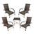 Kit 4 Cadeiras Poltrona Para Área Varanda e Mesa de Centro Vênus em Fibra Sintética Trama Pedra Ferro