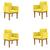 KIT 4 Cadeiras Reforçada Escritório Poltrona  Amarelo