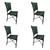 Kit 4 Cadeiras Roma Corda Náutica Base em Alumínio Preto/verde Musgo VERDE