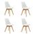 Kit 4 Cadeiras Saarinen Wood Com Estofamento Várias Cores Branco