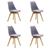 Kit 4 Cadeiras Saarinen Wood Com Estofamento Várias Cores Cinza