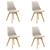 Kit 4 Cadeiras Saarinen Wood Com Estofamento Várias Cores Nude
