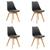 Kit 4 Cadeiras Saarinen Wood Com Estofamento Várias Cores Preto