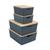 Kit 4 caixas organizadoras tampa bambu 2p/2m cinza  Oikos UNICA