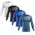 Kit 4 Camisas UV Masculinas com Proteção UV 50+ Manga Longa  Branco, Preto, Azul bic, Azul marinho