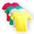 Kit 4 camisetas masculina basica baby look lisa manga curta Vermelho, Verde, Branco, Amarelo