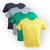 Kit 4 camisetas masculina basica baby look lisa manga curta Preto, Cinza, Verde, Amarelo