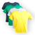 Kit 4 camisetas masculina basica baby look lisa manga curta Preto, Verde, Branco, Amarelo