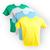 Kit 4 camisetas masculina basica baby look lisa manga curta Verde, Branco, Azul cl, Amarelo
